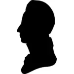 Sculptuur silhouet vector tekening van menselijk hoofd