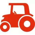 Punainen siluettivektorikuva traktorista