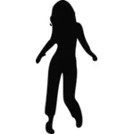 Dancing lady silhouette vector image