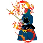 Japanese warrior vector image