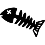 Silhouette fisk skjelett vektor tegning