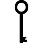 Vector clip art of old style door key silhouette