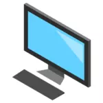 Desktop PC icon with monitor vector image