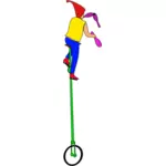 Vector drawing of juggler on unicycle