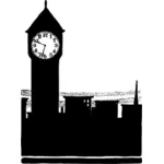 Menara Ben besar di London siluet vektor gambar