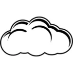 Vektori ClipArt mustavalkoinen pilvinen päivämerkki