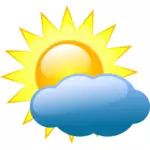 आंशिक रूप से बादल छाए रहेंगे स्काई के लिए मौसम का पूर्वानुमान रंग प्रतीक के वेक्टर क्लिप आर्ट