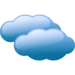 Vektor illustration av väderprognos färg symbol för molnig himmel