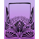 六つの花紫フレーム ベクトル画像