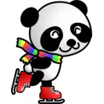Vektor image av panda på skøyter