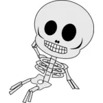 Vector drawing of reclining skeleton