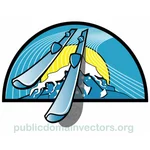 Lyžařské centrum vektorové logo