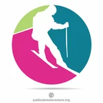 Conceito de logotipo da escola de esqui