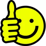 Vector drawing of thumbs/up smiley face