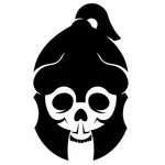 Skull with helmet silhouette