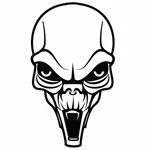 Alien schedel silhouet