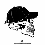 Skull with a baseball hat