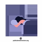 Sleeping woman vector clip art