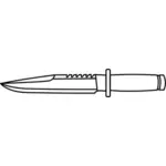 Avcı bıçağı siyah beyaz vektör anahattı görüntü
