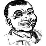 Vector clip art of caricature man smiling