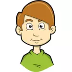 Brun vithårig pojke avatar vektor ClipArt