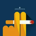 Cigarette between fingers vector illustration