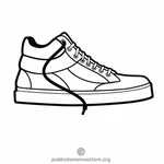 Sneaker shoe monochrome clip art