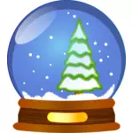 Boule à neige avec arbre de Noël image clipart vectoriel