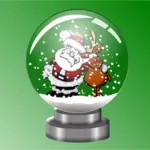 Santa i raindeer w śniegu glob ilustracja wektorowa