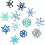 Vector illustration of selection of snowflakes