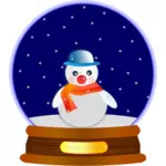Snowman ग्लोब आभूषण के वेक्टर क्लिप आर्ट