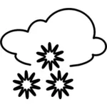 Osnovy předpověď počasí ikona pro sníh vektorové ilustrace