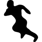 Silhouette vector image of soccer player running