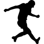 Silhouette vector illustration of football player