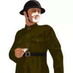 Vector clip art of British soldier