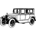 Black and white vector image of a car