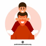 Father and son together