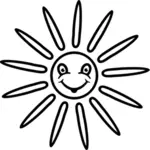 Graphiques vectoriels du soleil très heureux