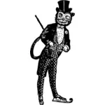Vector clip art of sophisticated cat