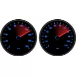Vector graphics of speedometers