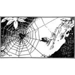Spider and web image