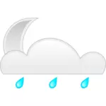 Vector graphics of pastel colored rainy cloud sign