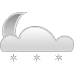 Vector clip art of pastel colored snowy cloud sign