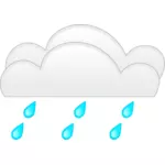 Vector drawing of pastel colored overcloud heavy rain sign