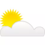 Pastel color símbolo de la ilustración vectorial cielo parcialmente nublado