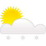 Pastel colored symbol for sunny with snow vector illustration