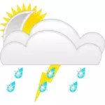 Vektorgrafik med väderprognos färg symbol för is regn