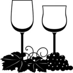 Vector illustratie van twee glazen wijn