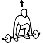 Heavy weightlifting exercise instruction vector clip art