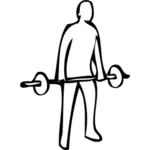 Gewichtheffen oefening instructie vector illustraties
